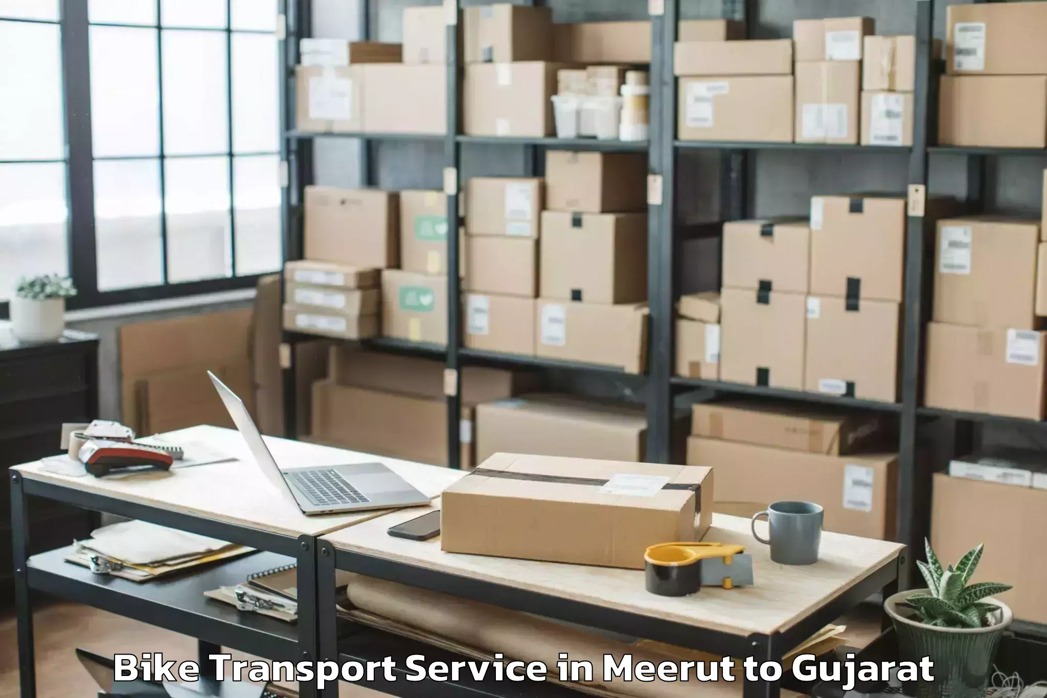 Book Meerut to Kaprada Bike Transport Online